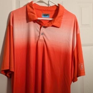 PGA Tour Orange Gradient Polo Shirt Moisture-Wicking